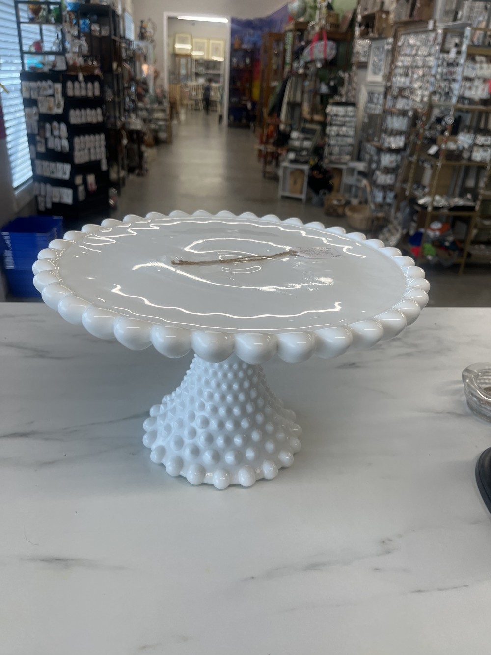Vtg Duncan Miller hobnail cake stand