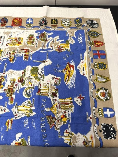 European Souvenir Tablecloth Multiple Countries Nice Quality Linen
