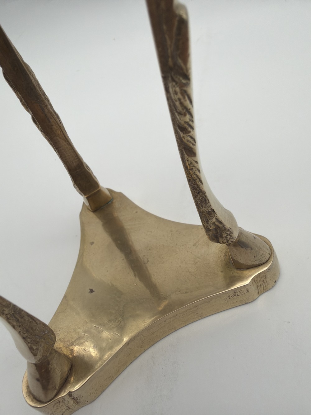 Vintage Brass Ram Tripod Vessel with Copper Cup