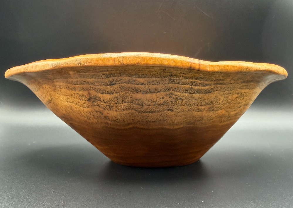 Signed Lindsay Frost Walnut Studio Art Bowl #651 – Spalted Live Edge Turning