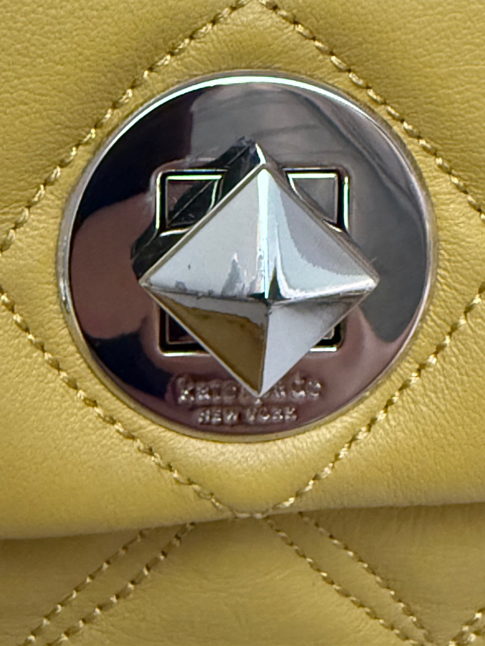 Kate Spade Natalia Crossbody Quilted Yellow with Chain