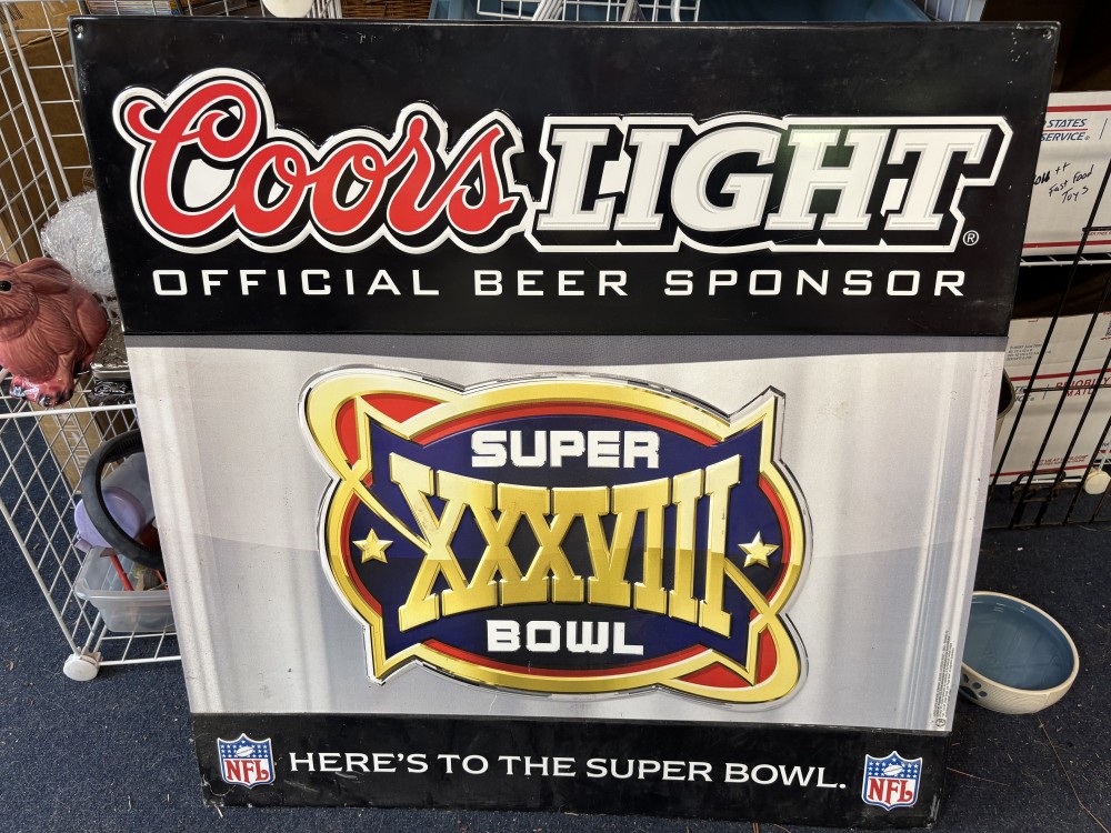 vintage lithograph sign Super Bowl XXXVIII Coors Light