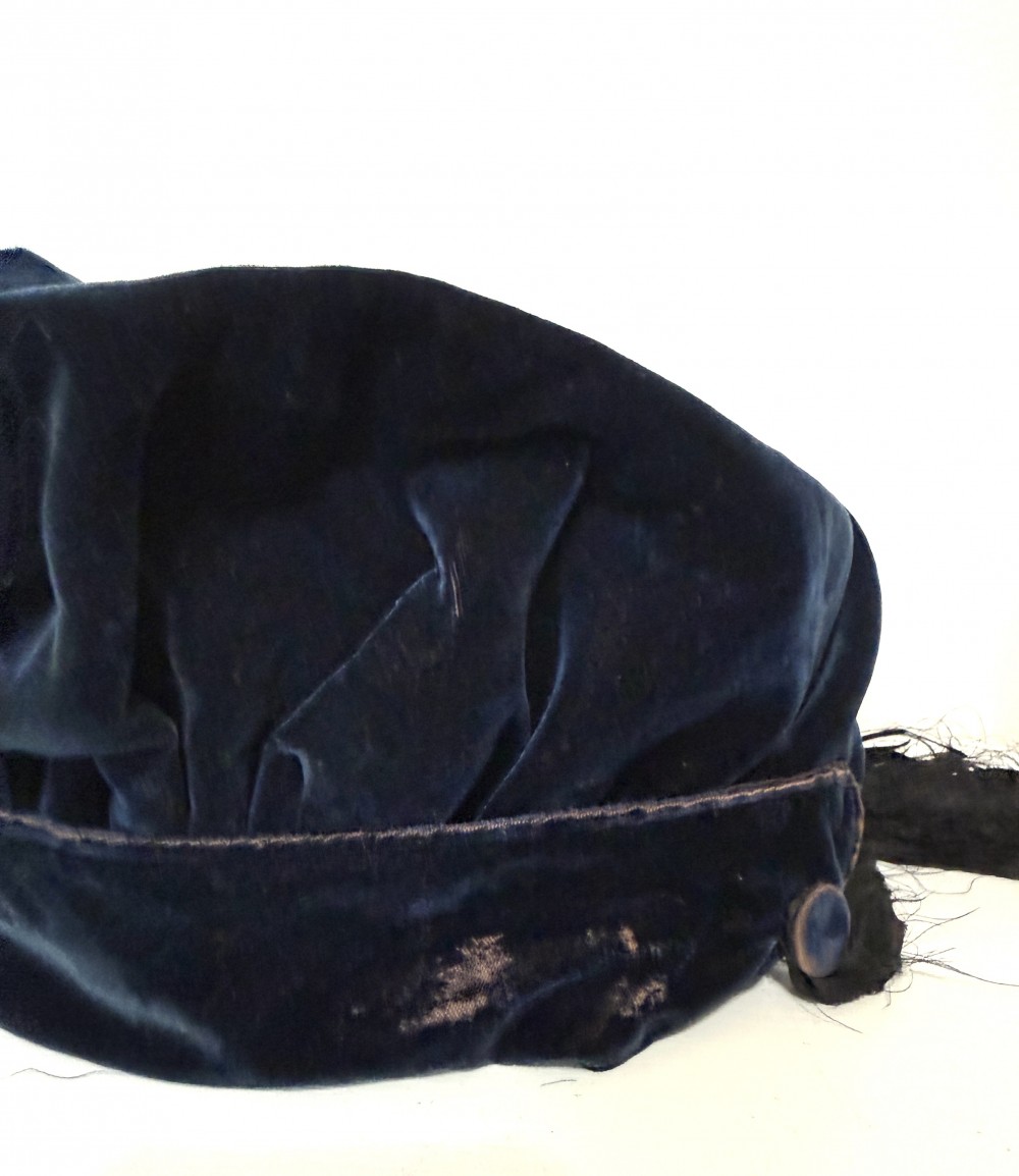 Victorian style velvet bonnet hat