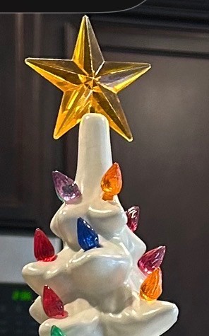 Vintage Extra Large Ceramic Christmas Tree | 24” White Glazed Atlantic Mold Style | Retro Tabletop #VintageChristmas #CeramicChristmasTree #MidCenturyChristmas #VintageHoliday #OriginalWiring