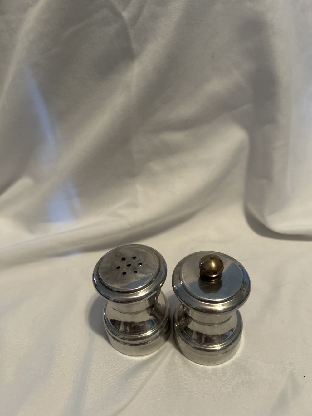 VTG Pewter S/P Set - Godinger Pewter Salt Shaker and Pepper Grinder Set - Italy - see pics