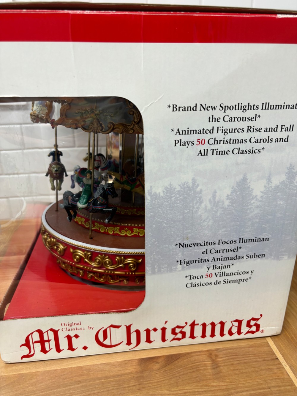 Triple Decker Carousel Mr Christmas Animated Musical Lighted 50 Songs 2009