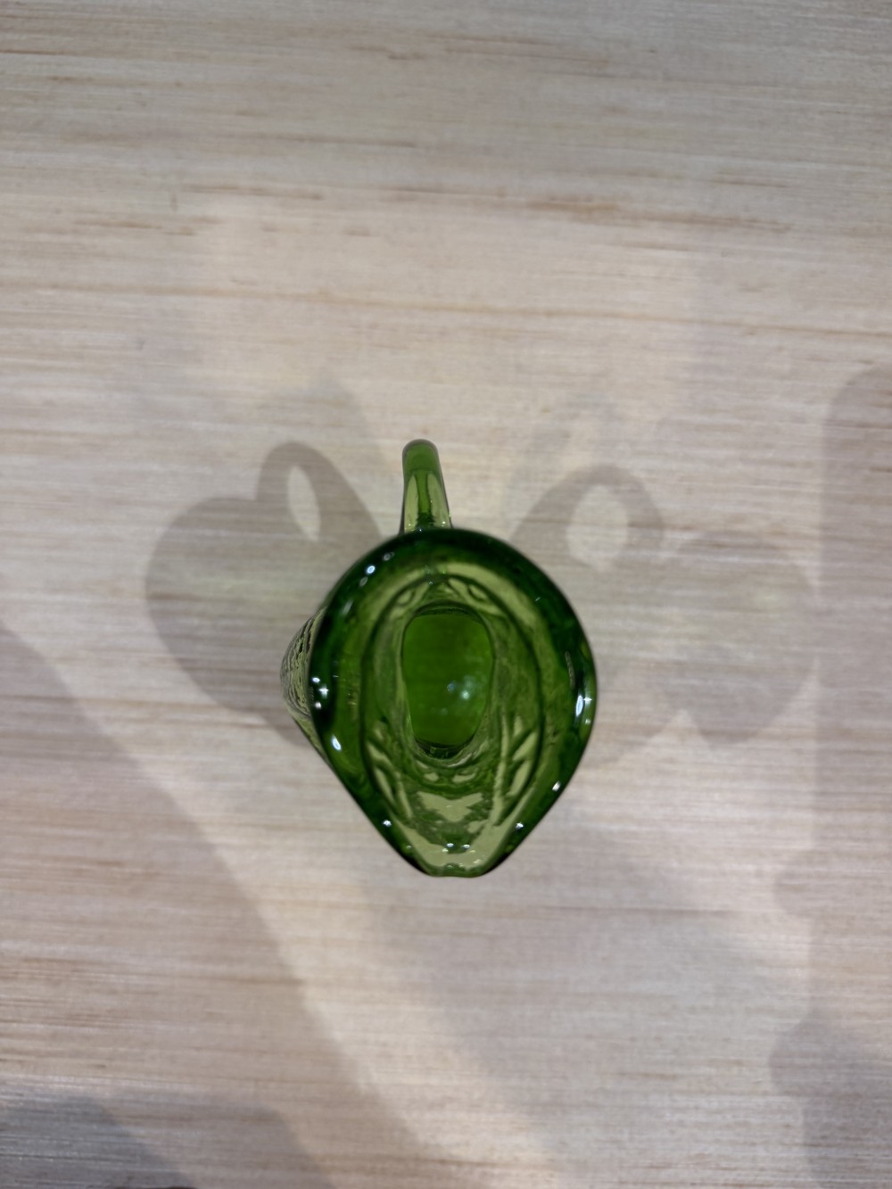 Vintage Pressed Green Pitcher 6.5”