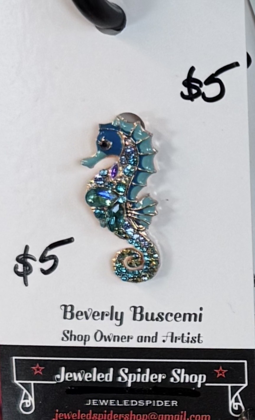 Brooch Pin - SeaHorse Teal