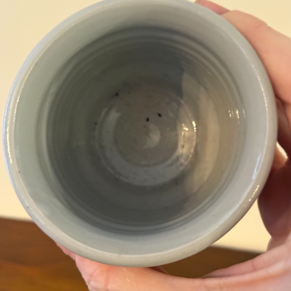 Jamestown Pottery Salt Glaze Stoneware Crock, Blue and Gray, 4