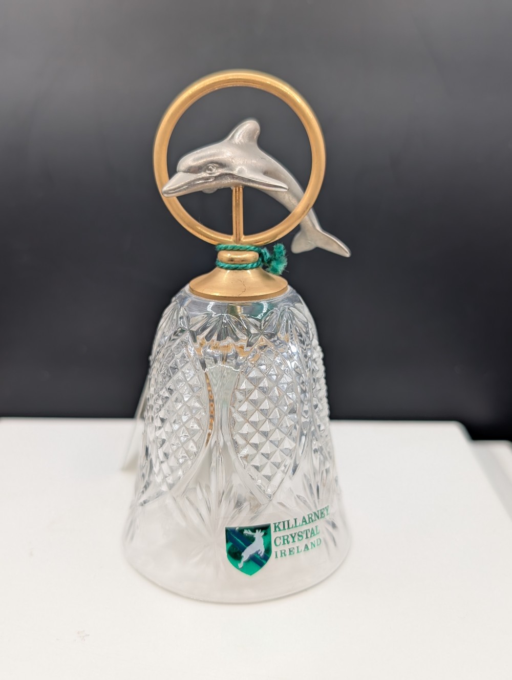 Vintage Seaworld Killarney Crystal Bell w/dolphin handle
