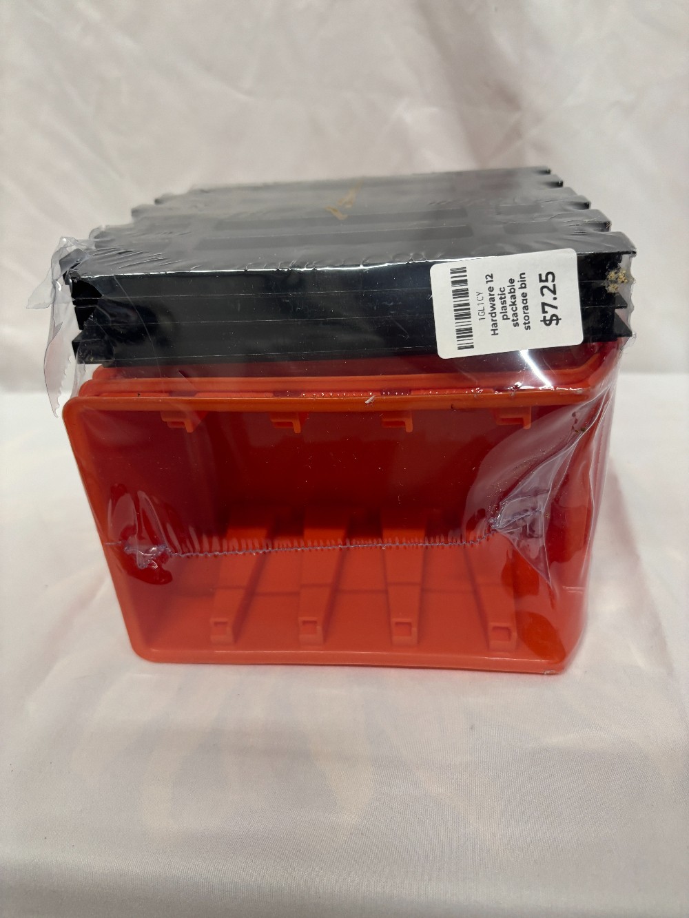 Hardware 12 plastic stackable storage bin orange