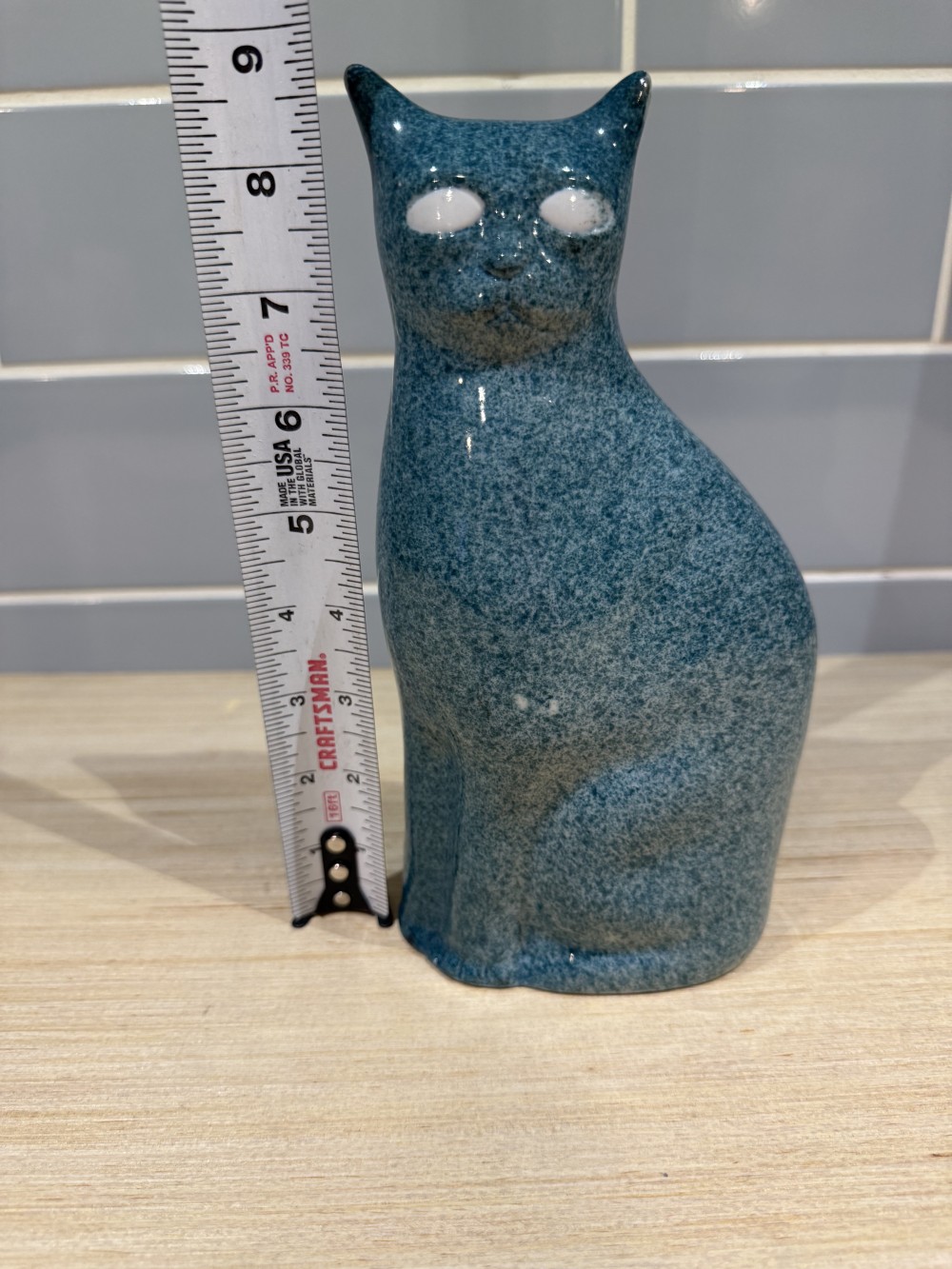 Vtg. UCGC Blue Spongeware Cat