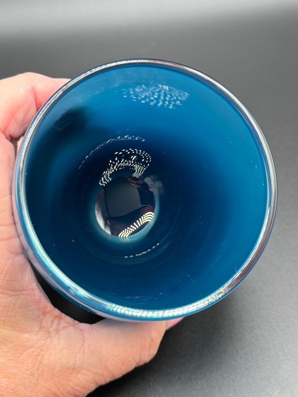 Official Glassybaby Hand-Blown Votive Candle Holder – Home Sweet Home Blue