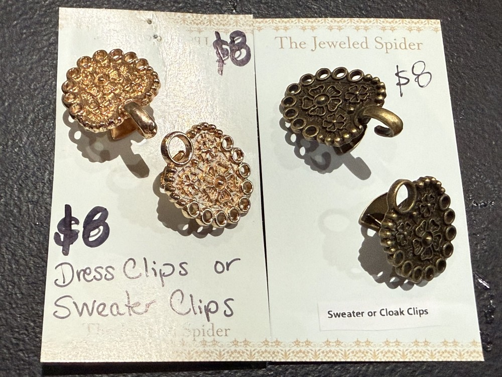 Sweater Clip, Cloak Clip, Dress Clip: Large Flower Loops