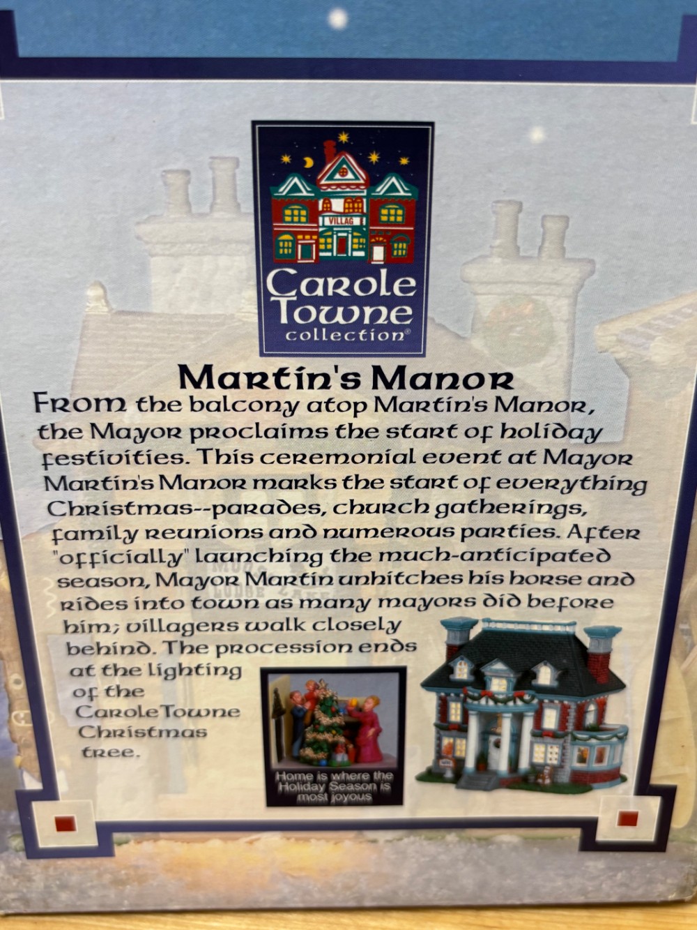 Carole Towne Martin's Manor Christmas Village House 2006 Lemax Lighted Building w/ Box