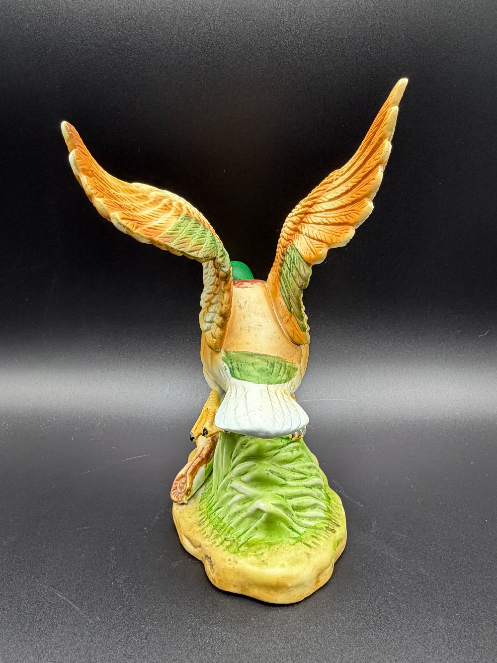 Bisque Porcelain Mallard Duck Figurine Vintage
