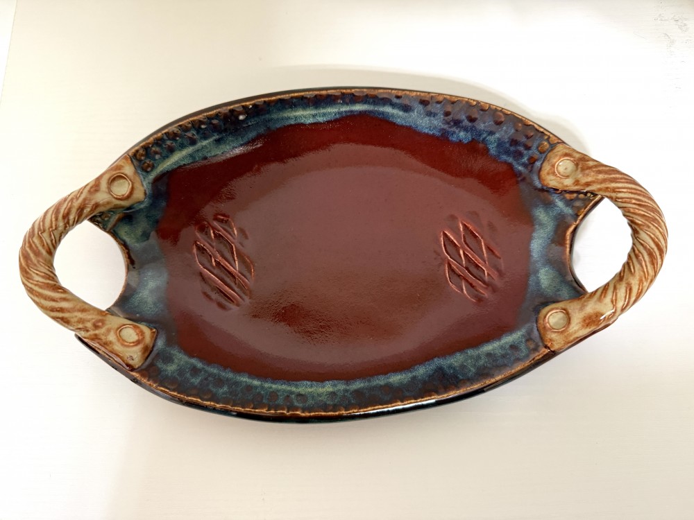Handmade pottery serving dish