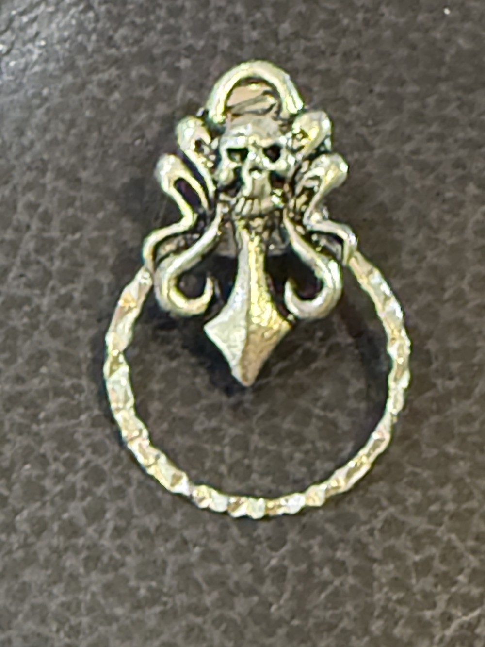 Eyeglass Holder Pin-Skull on Knife - ID Badge holder