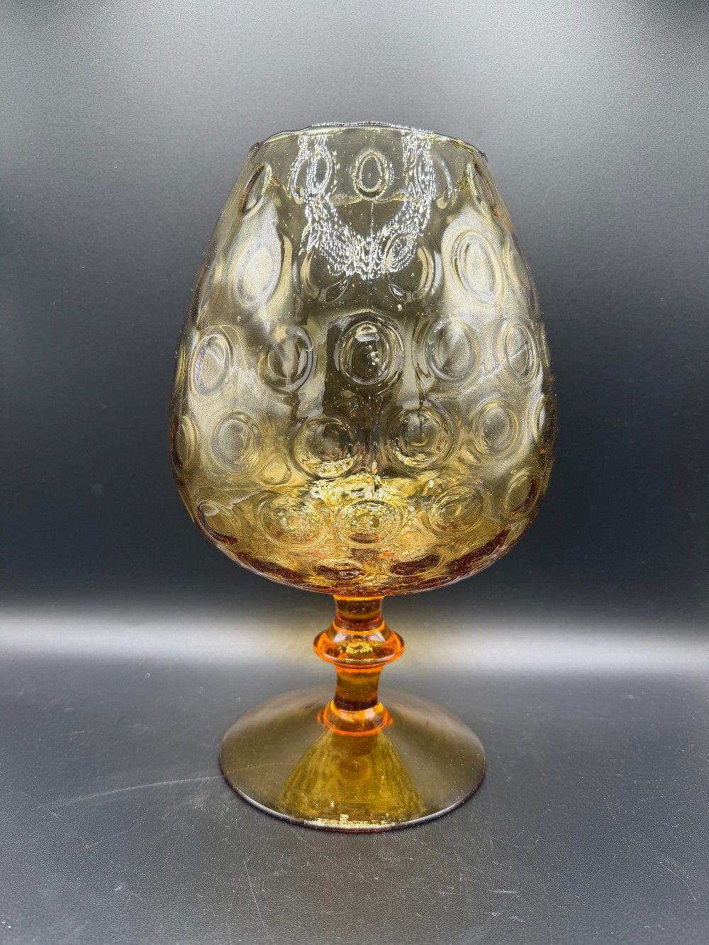Art Glass Amber Brandy Snifter Vase