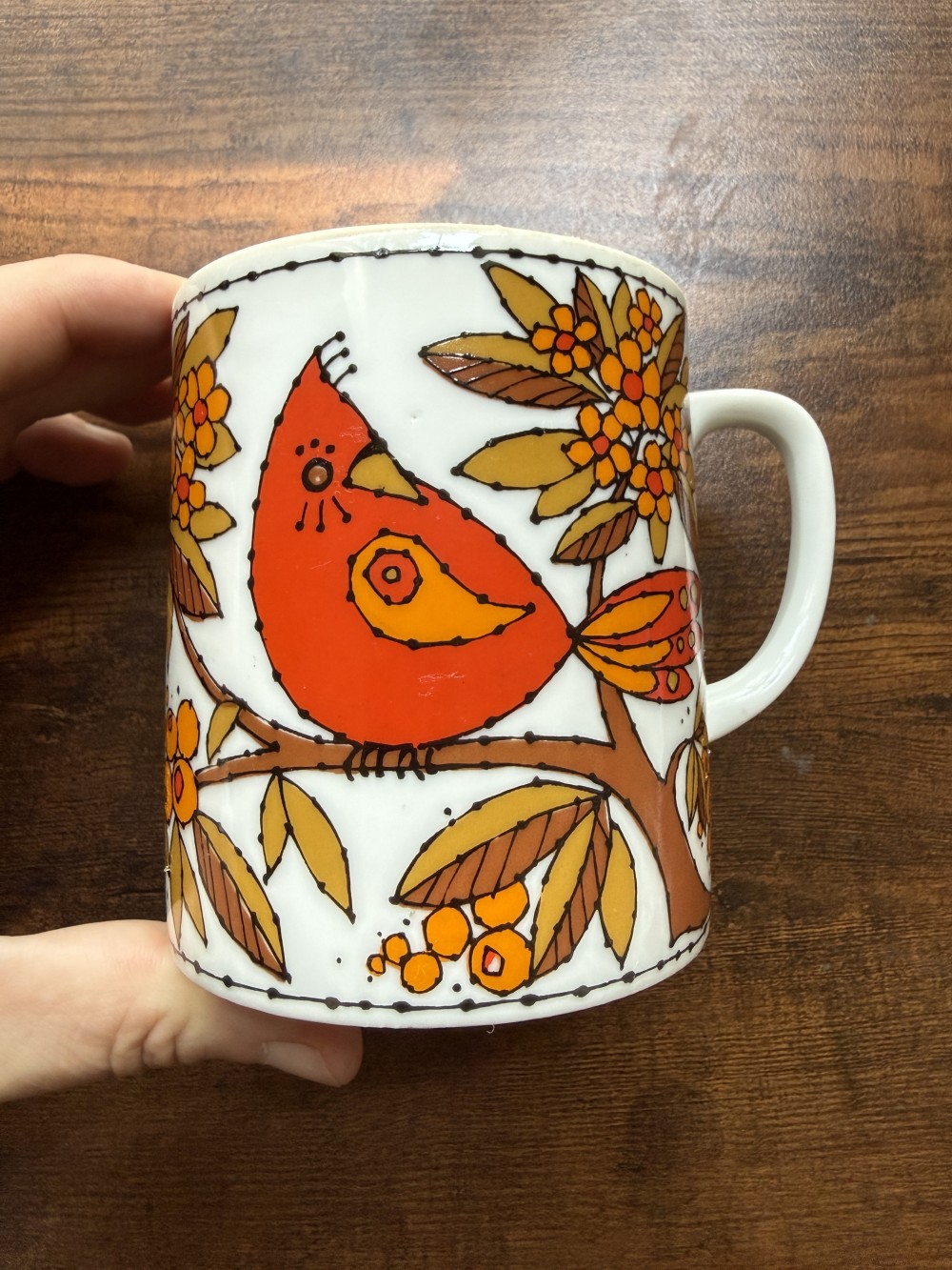 Vintage bird mug