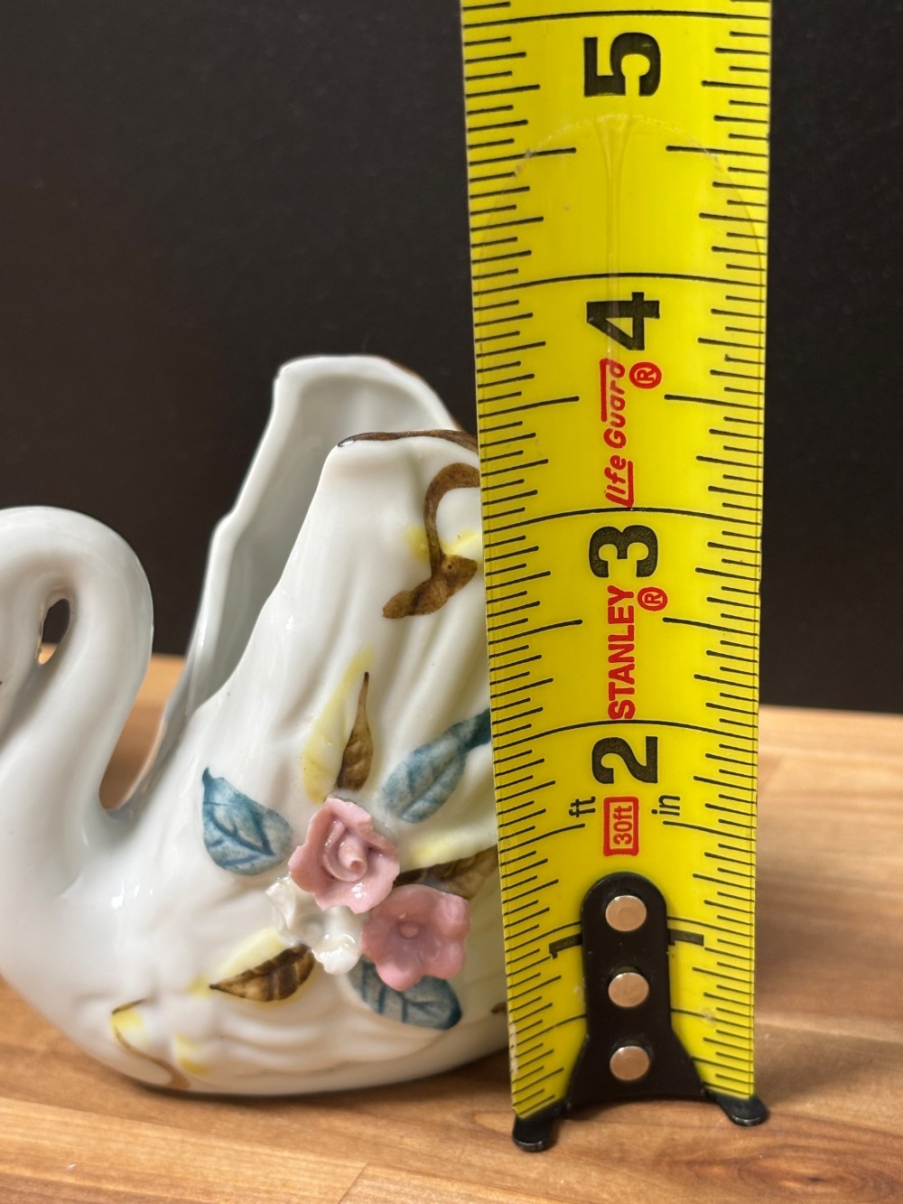 Mini Ceramic Swan Planters 3.5 Inch Cottage Kitsch Decor Set of 2. Vintage Pair