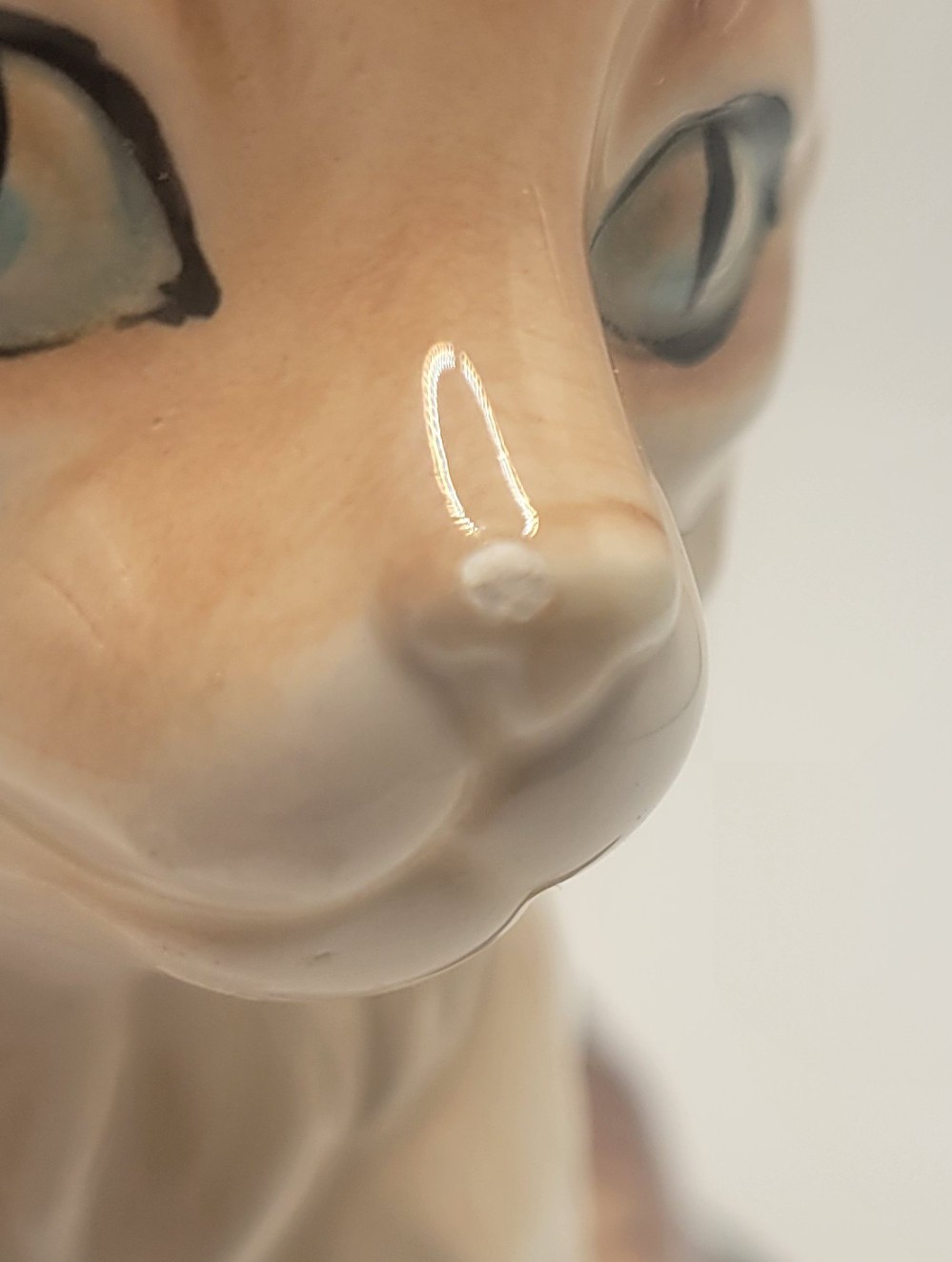 Vintage Hand-Painted Porcelain Cat Figurine