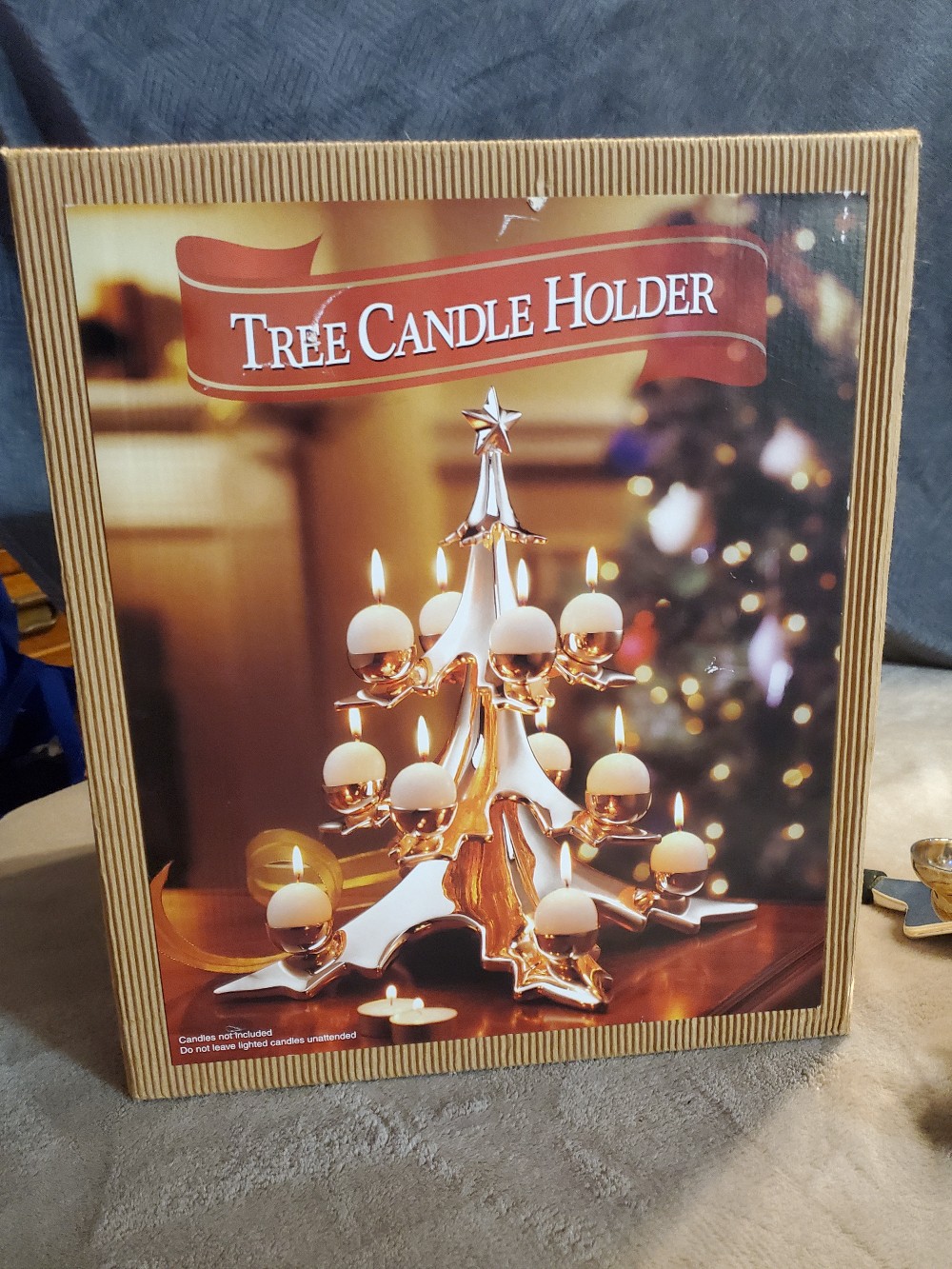 Sam's Cast Metal Christmas Tree Round Candle Holder