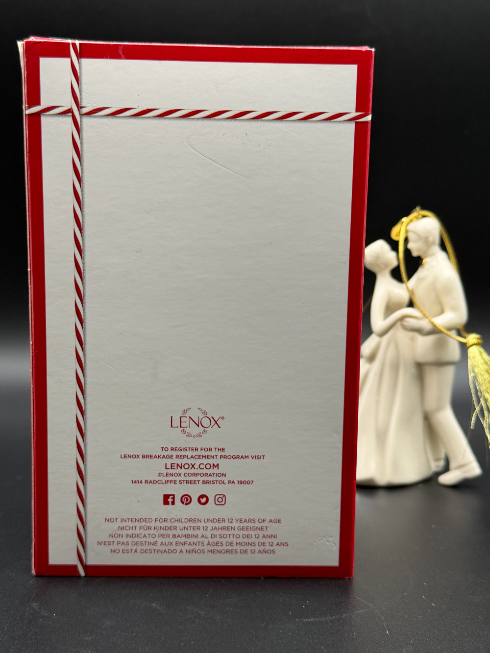 2018 Lenox Always & Forever Bride and Groom Porcelain Ornament – New in Original Box Description