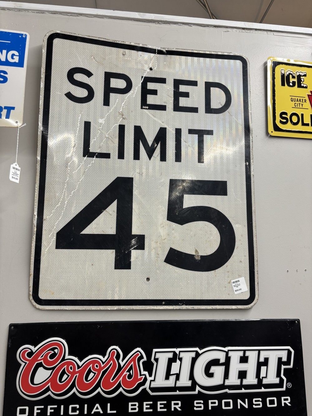 Speed Limit 45 Highway Road Sign