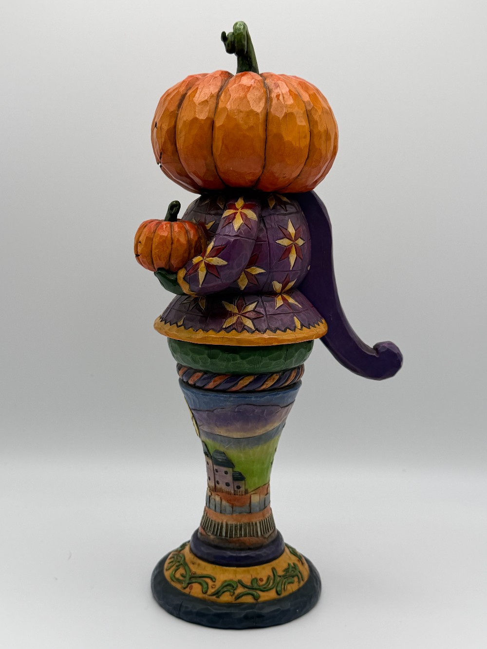 Vintage 2005 Jim Shore Heartwood Creek Frightfully Delightful Pumpkin Halloween Nutcracker