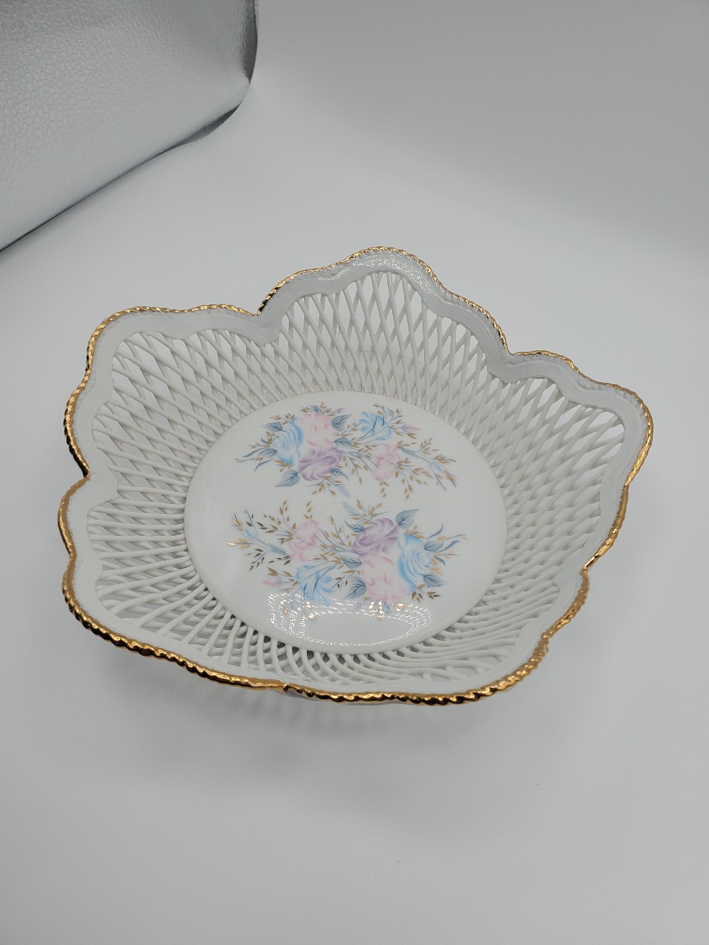 Fine Porcelain Hand Painted Romanian Basket