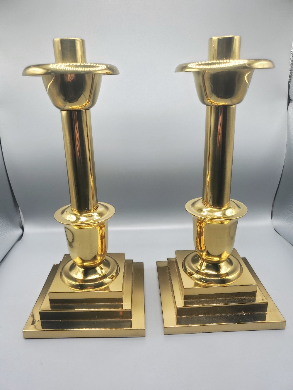 Sudbury Brass Quality Church Ware Set of Two Candlesticks