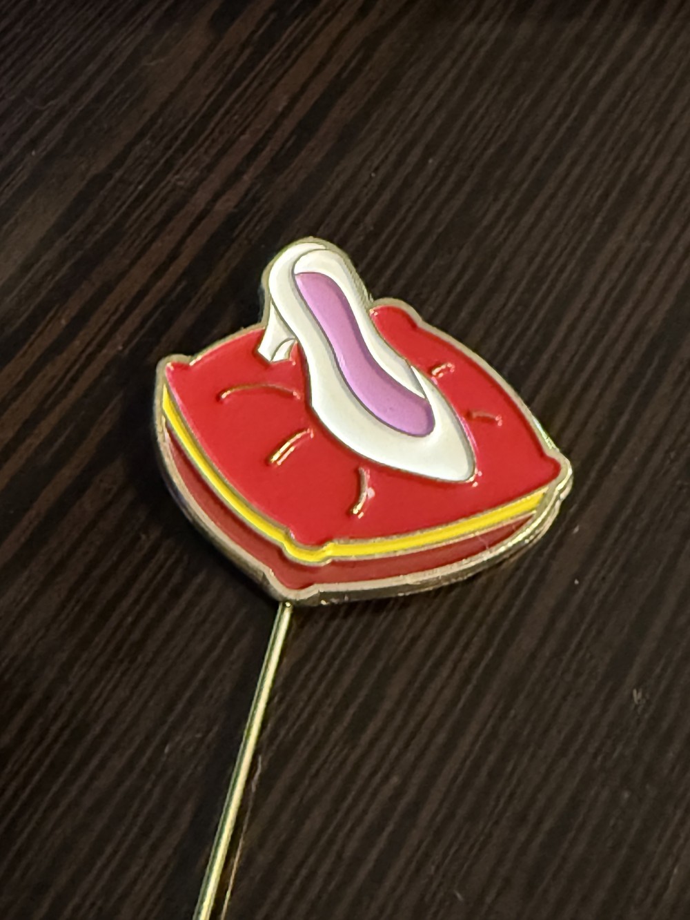 Hat Pin / Scarf Pin - Shoe on Pillow, Slipper, Cinderella, Lapel Pin, Hat Pins