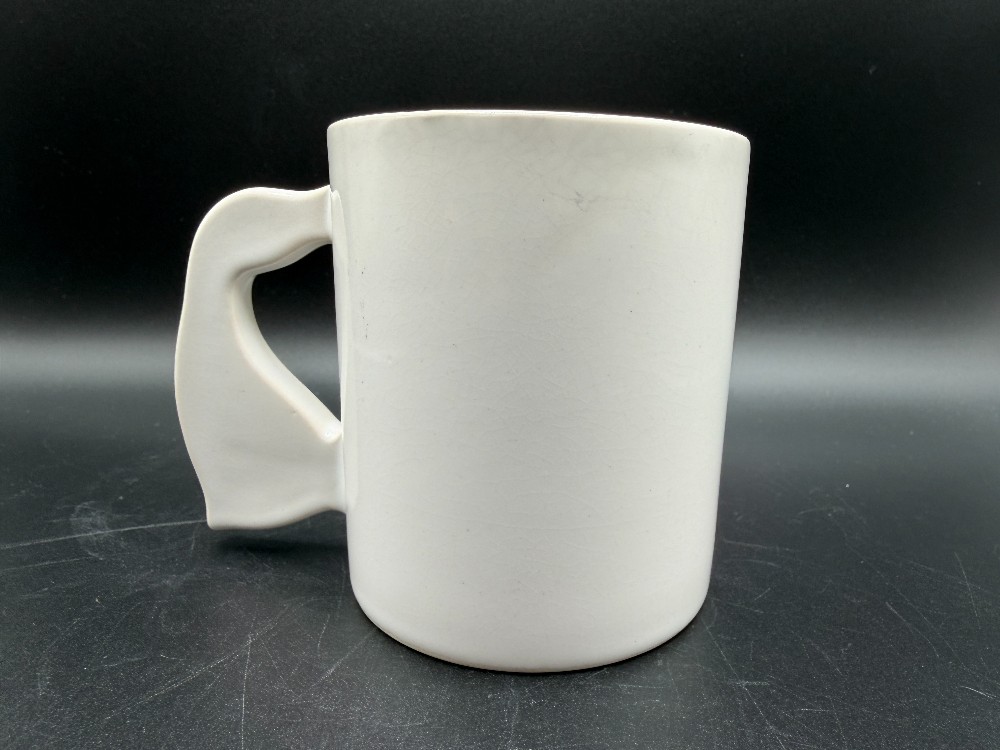 Vintage 1990 AML Elephant Handle Coffee Mug - Musical Hearts Ceramic Papel Style