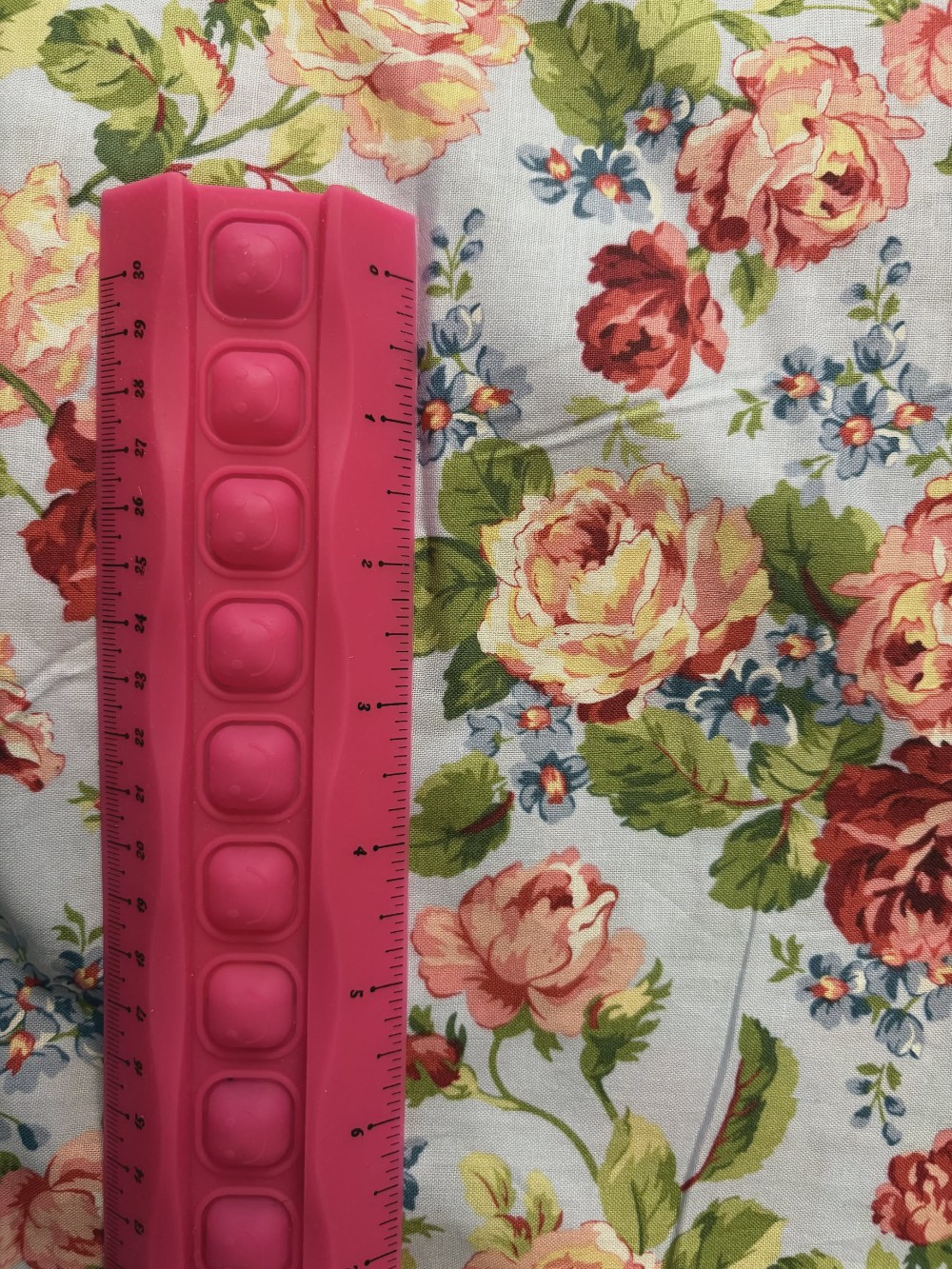 Roses on Blue Cotton Fabric