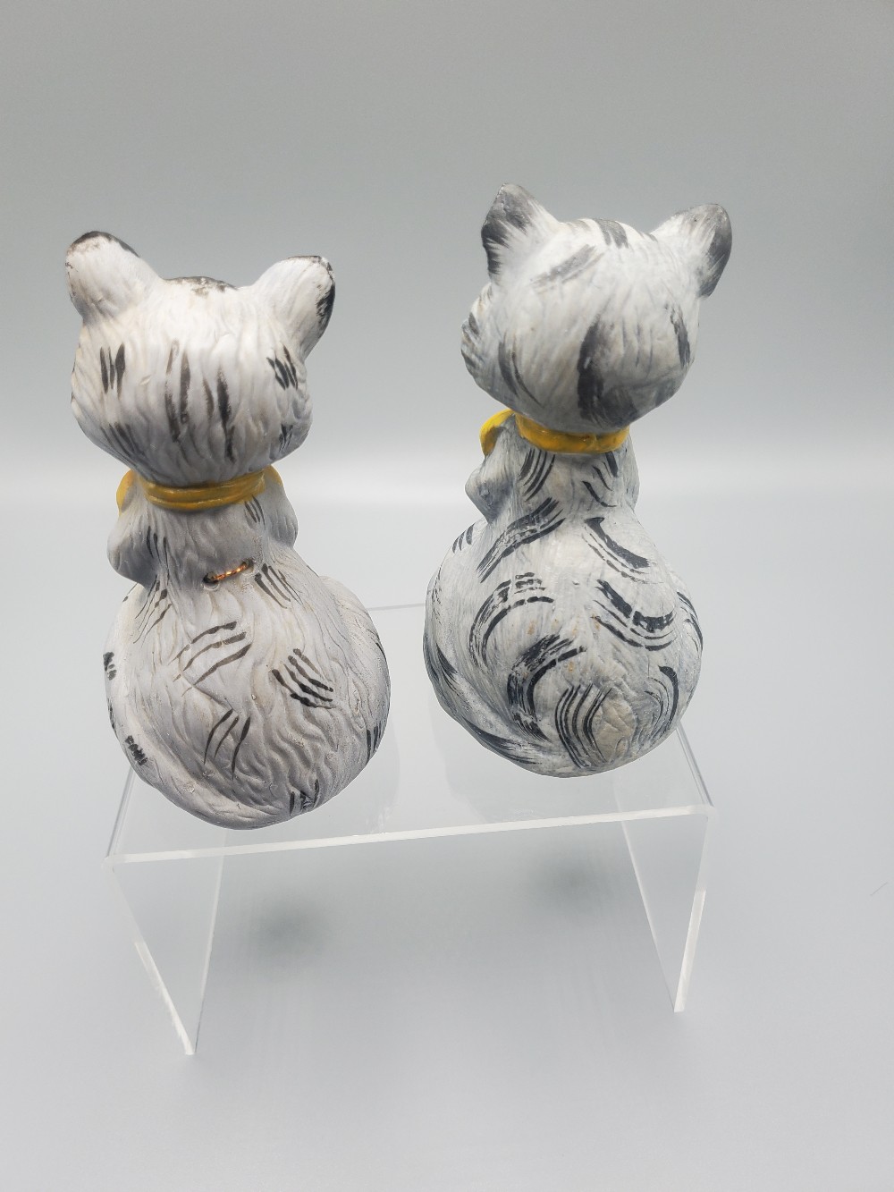Vintage Ceramic Cat Bell Figurines Pair