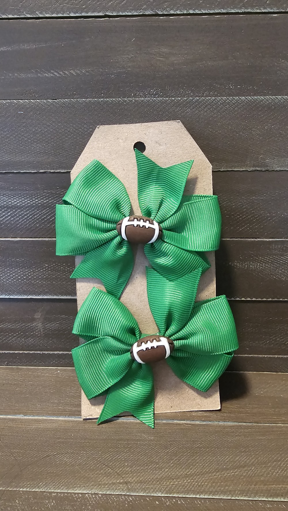 Football bow hair clips