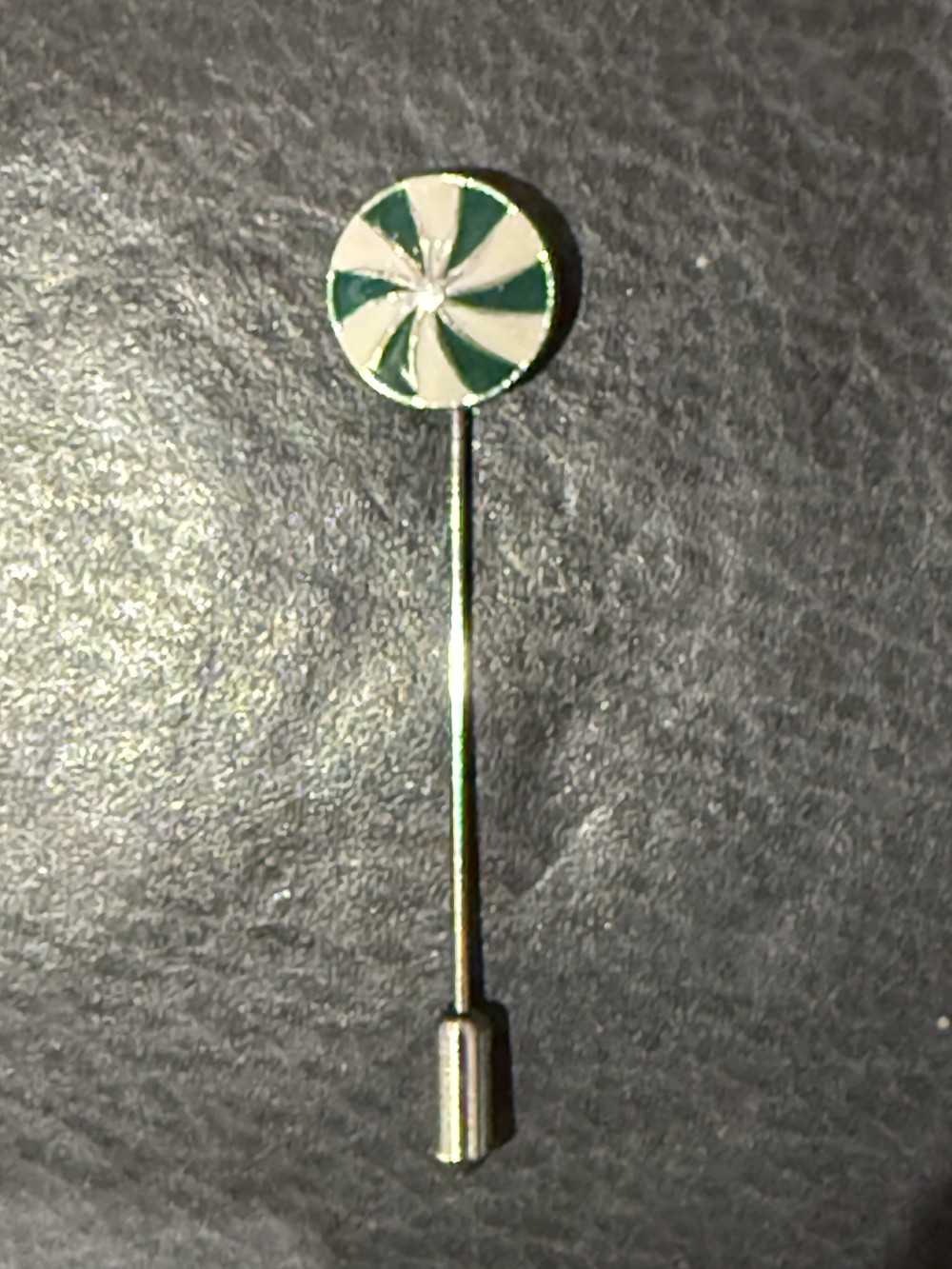 Hat Pin / Scarf Pin - Peppermint Candy in Green, Lapel Pin