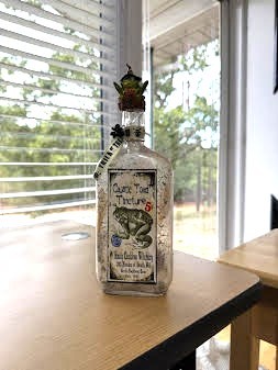 Antique Caustic Toad Apothecary Bottle Altered Antique Halloween Bottle