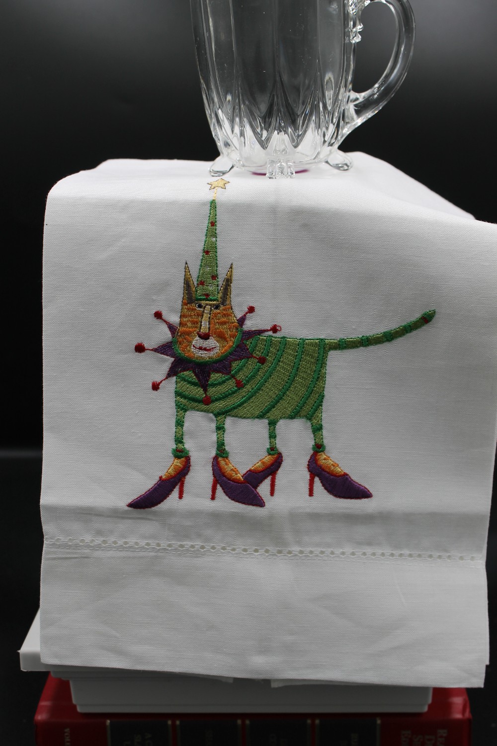 Christmas Tree Cat towel Dept56/Patience Brewster KRINKLES