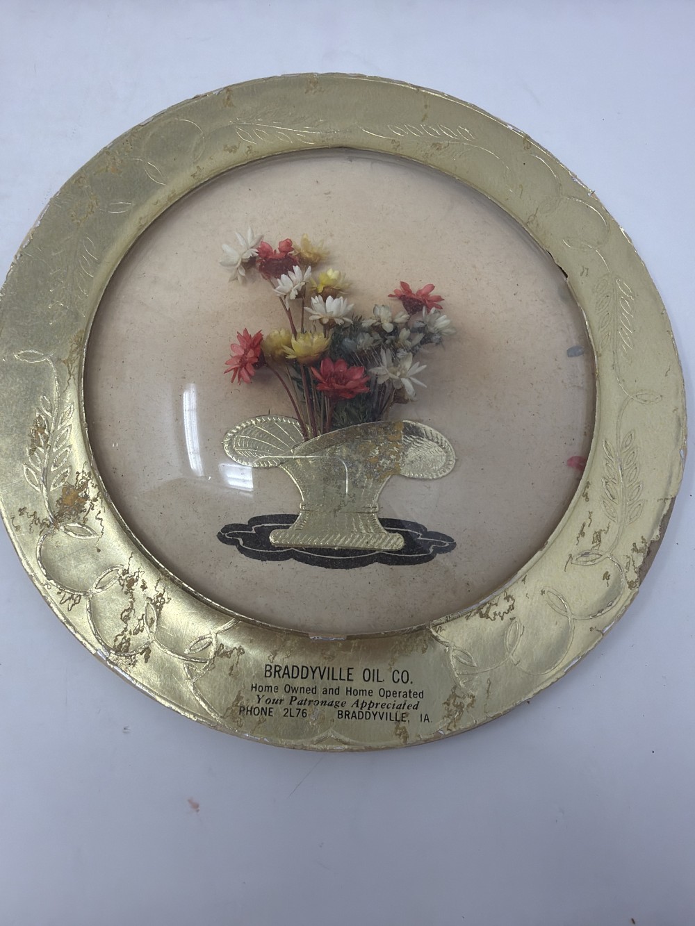 Vtg Advertising Bubble Glass Wall Plaque