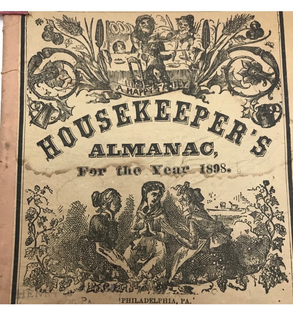 Antique Book Housekeeper's Almanac 1898 Wm H Grevemeyer Philadelphia PA Victorian Household Guide