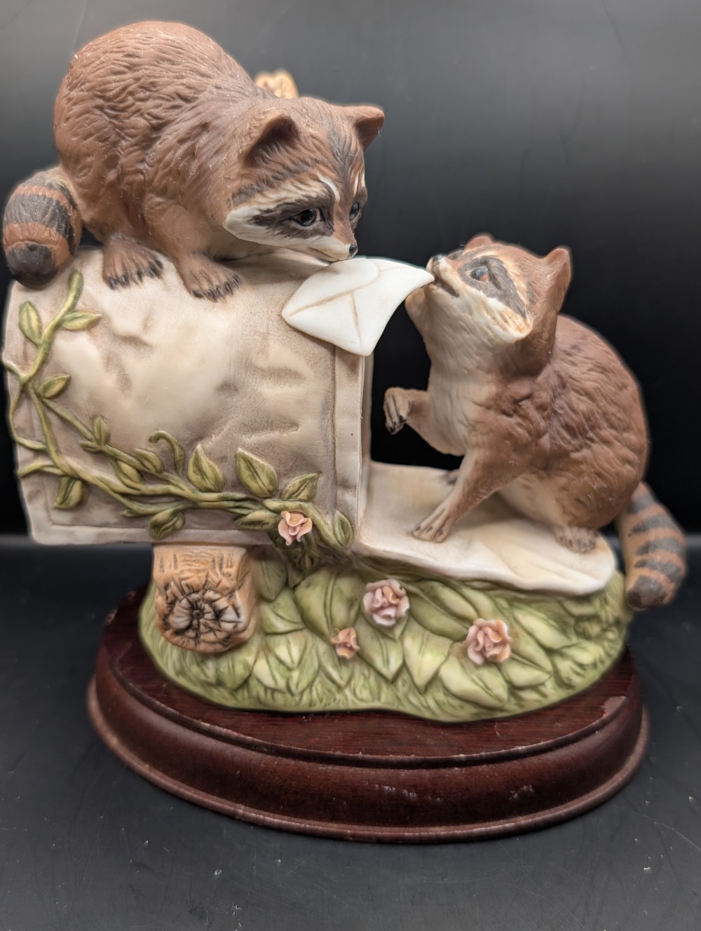 Homco porcelain Raccoons figurine