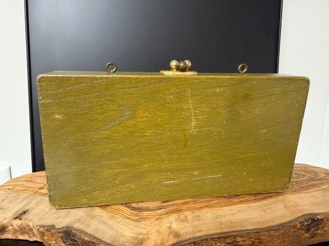 1967 Enid Collins Wood Purse with Mirror No Handle