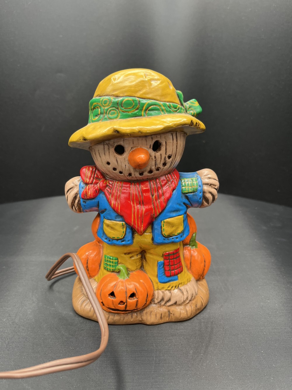 Vtg Ceramic Scarecrow Lamp