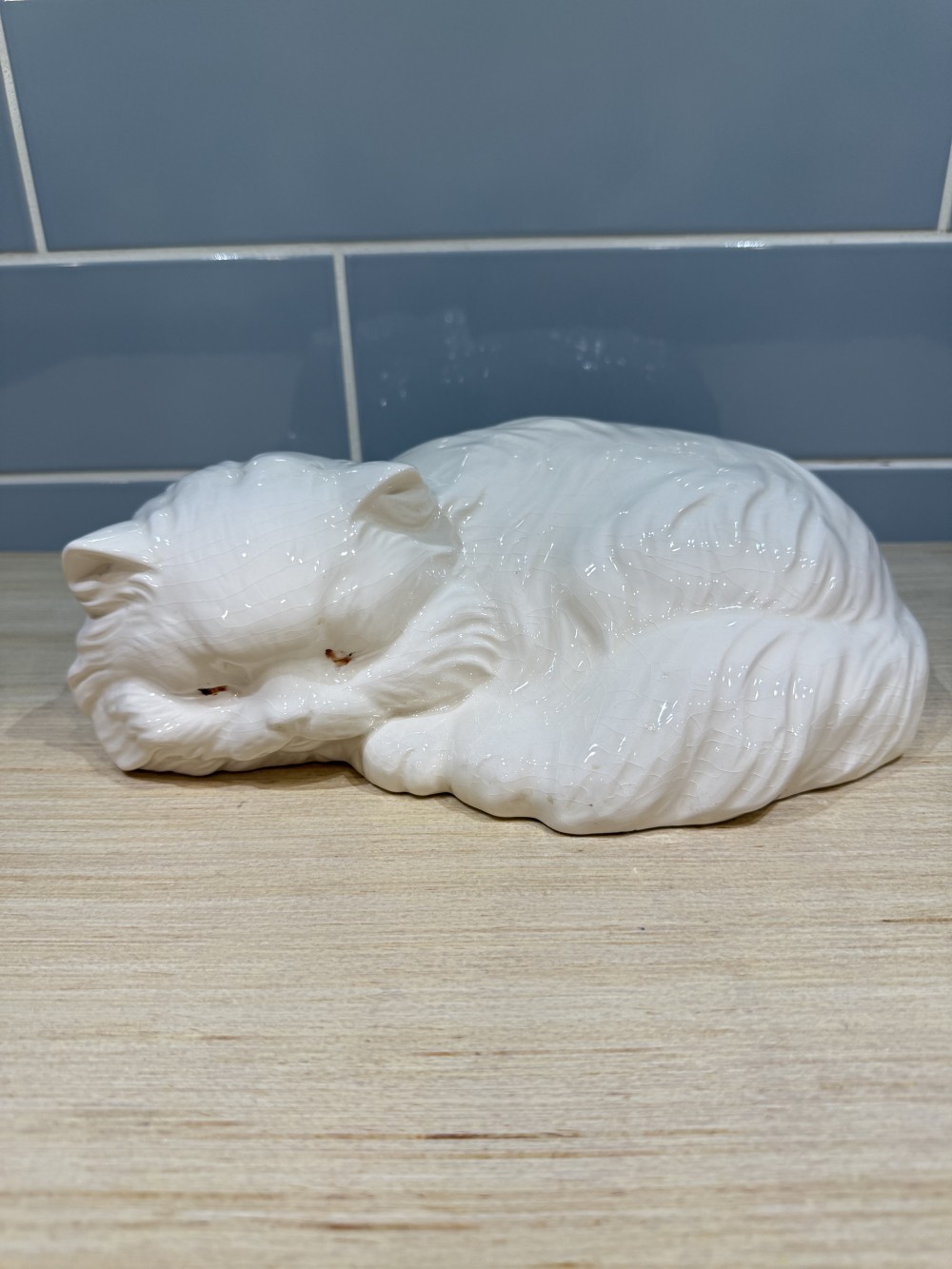 Vintage Sleeping Ceramic Cat