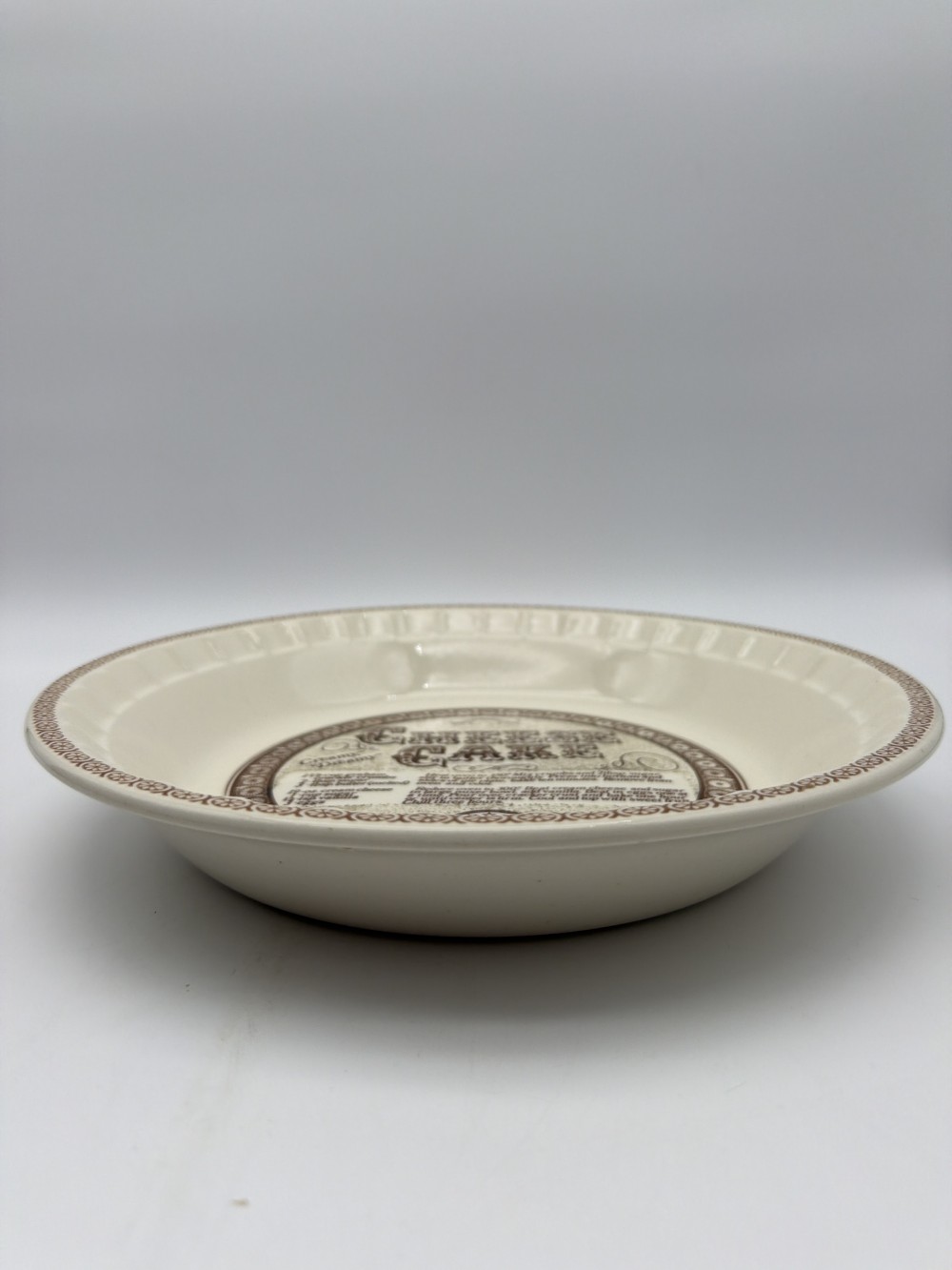 Vtg Cheesecake Recipe Pie Plate