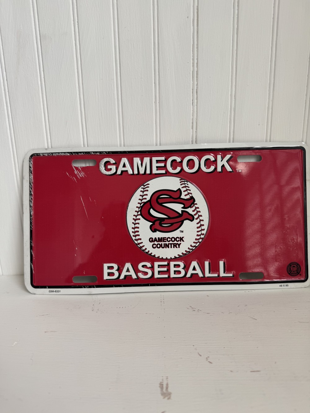 GAMECOCK BASEBALL LICENSE PLATE