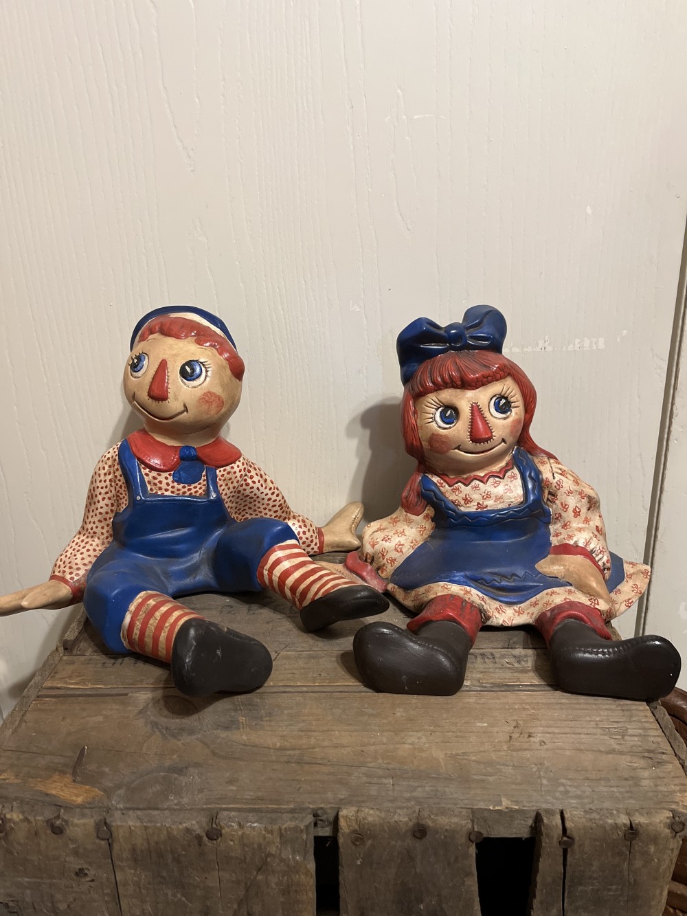 1972 Ceramic Raggedy Ann & Andy