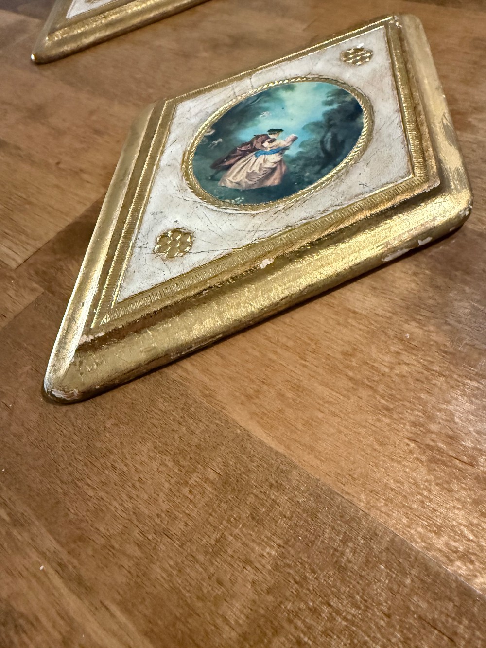 Italian Florentine Wall Plaques Pair